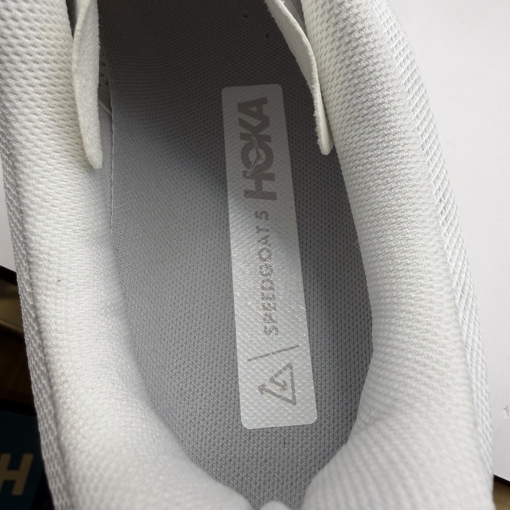 Hoka One One Women's White Running Sneakers with Gum Outsole Detail - Picture 8 of 9
